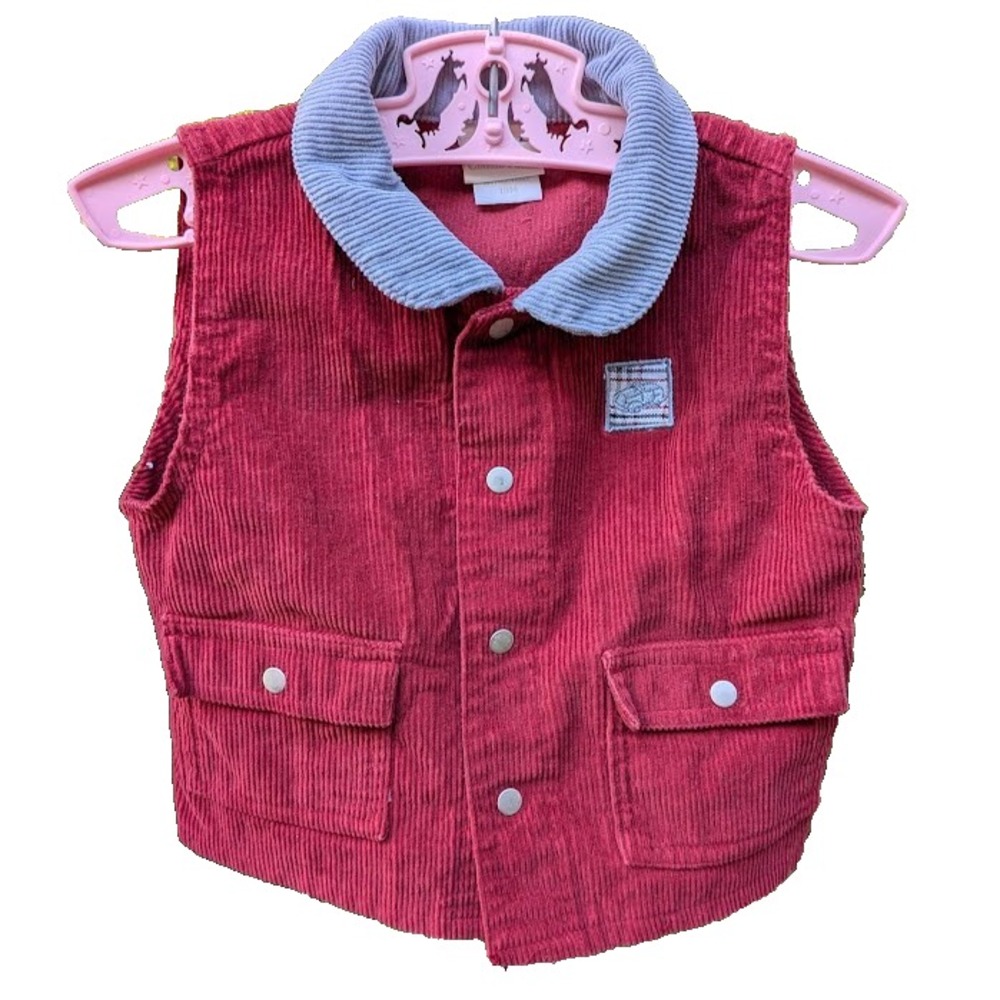 Disney Classic Pooh Corduroy Baby Infant Vest 18 Months Embroidered Race Car